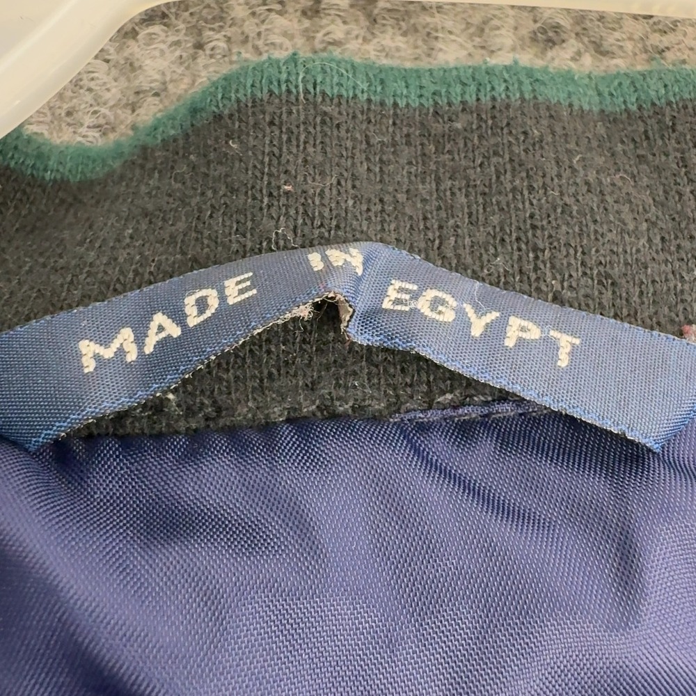 Woodlake Windbreaker Mens XL Green Blue Polyester Plaid V Neck Golf Pullover - Picture 5 of 9